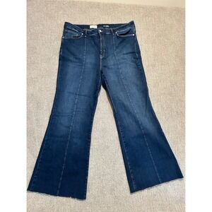 PILCRO‎ Women's Flare Jeans Size 33 Dark Wash Stretch Denim Raw Hem